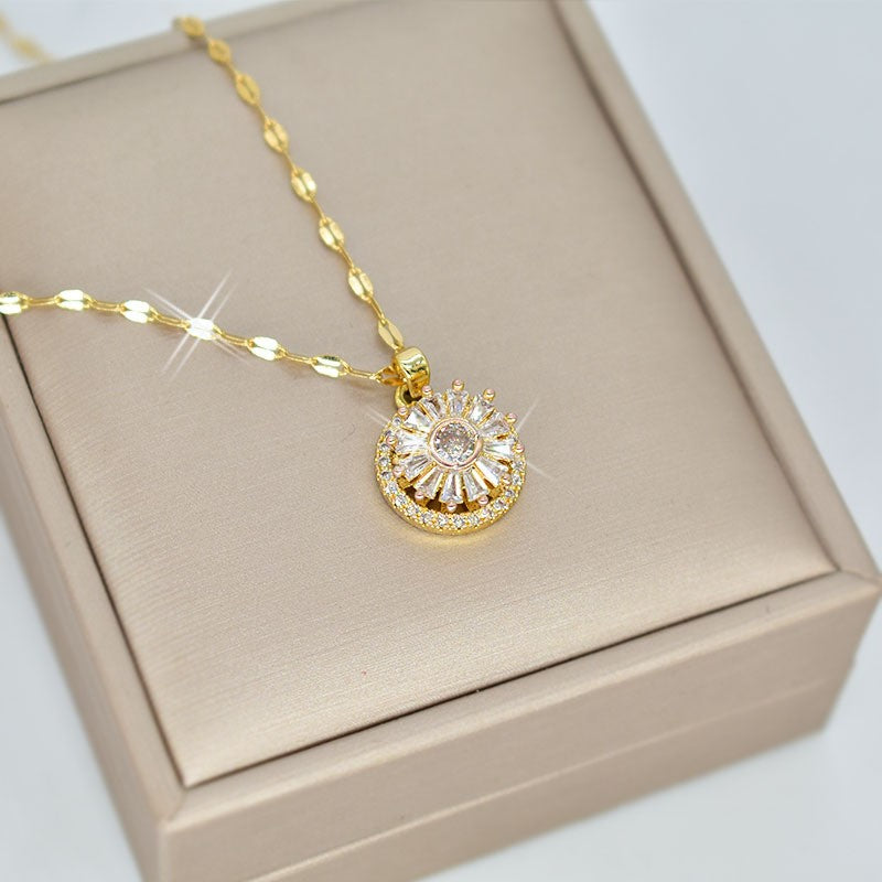 18k Elegant Sunburst Necklace