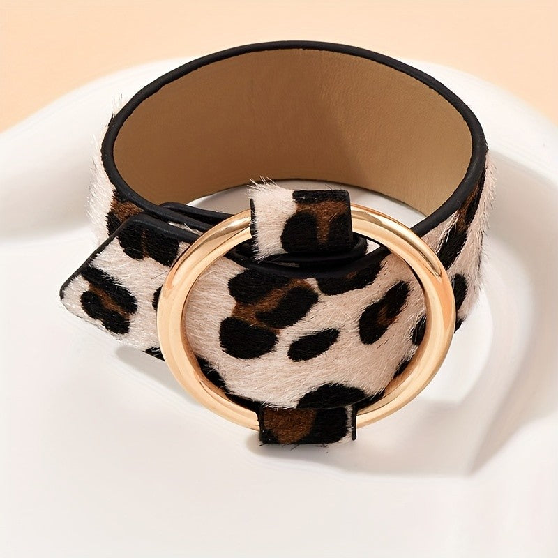 Leopard Print Circle Bracelet