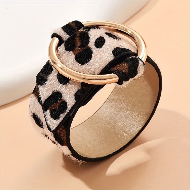 Leopard Print Circle Bracelet