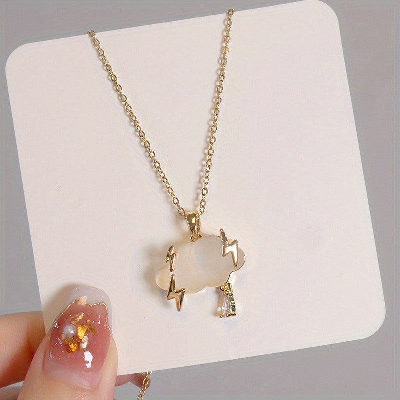 18k Boho Cloud Lightning Necklace