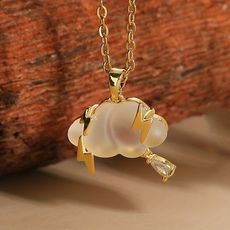 18k Boho Cloud Lightning Necklace