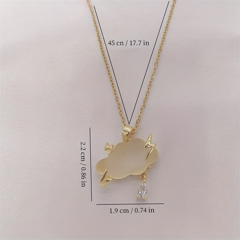 18k Boho Cloud Lightning Necklace