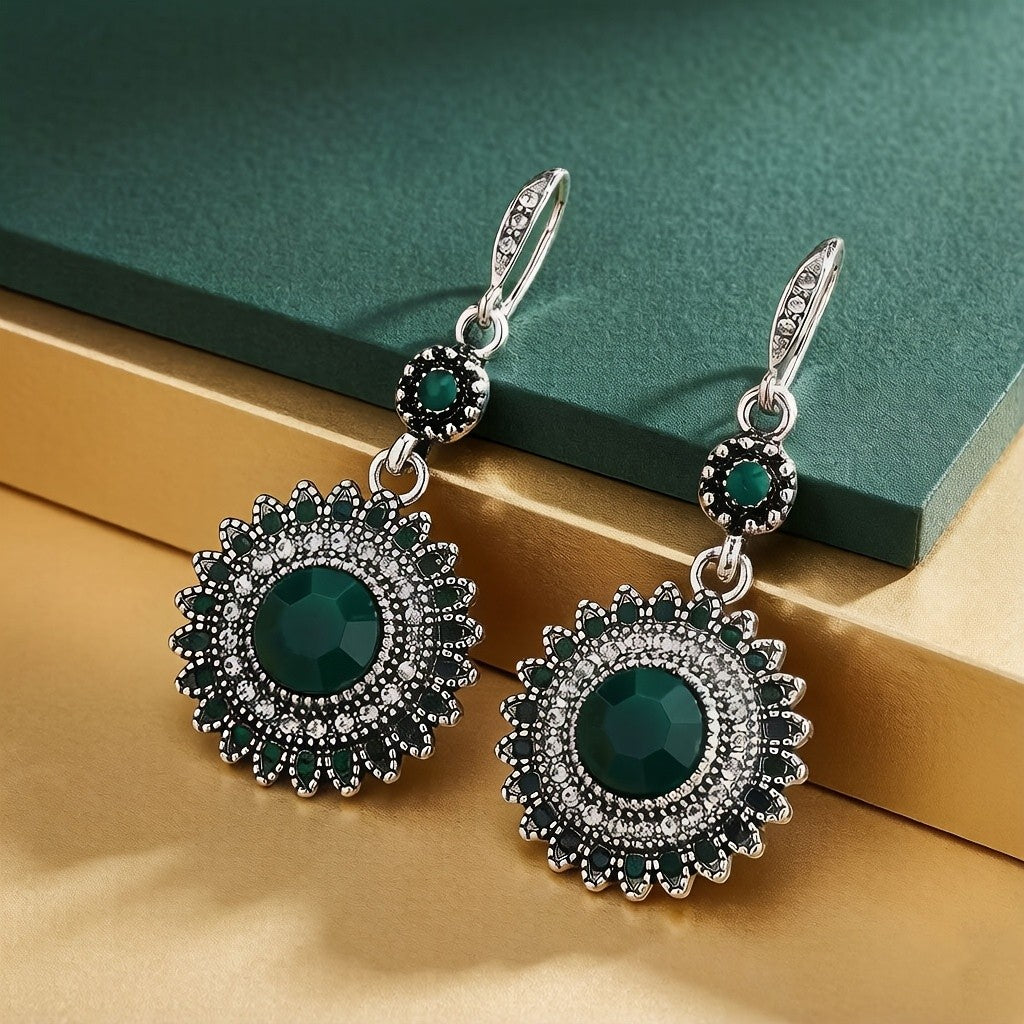 Vintage Turquoise Sunburst Earrings