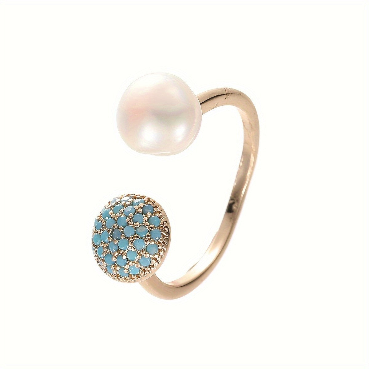 18k Boho Pearl Open Ring