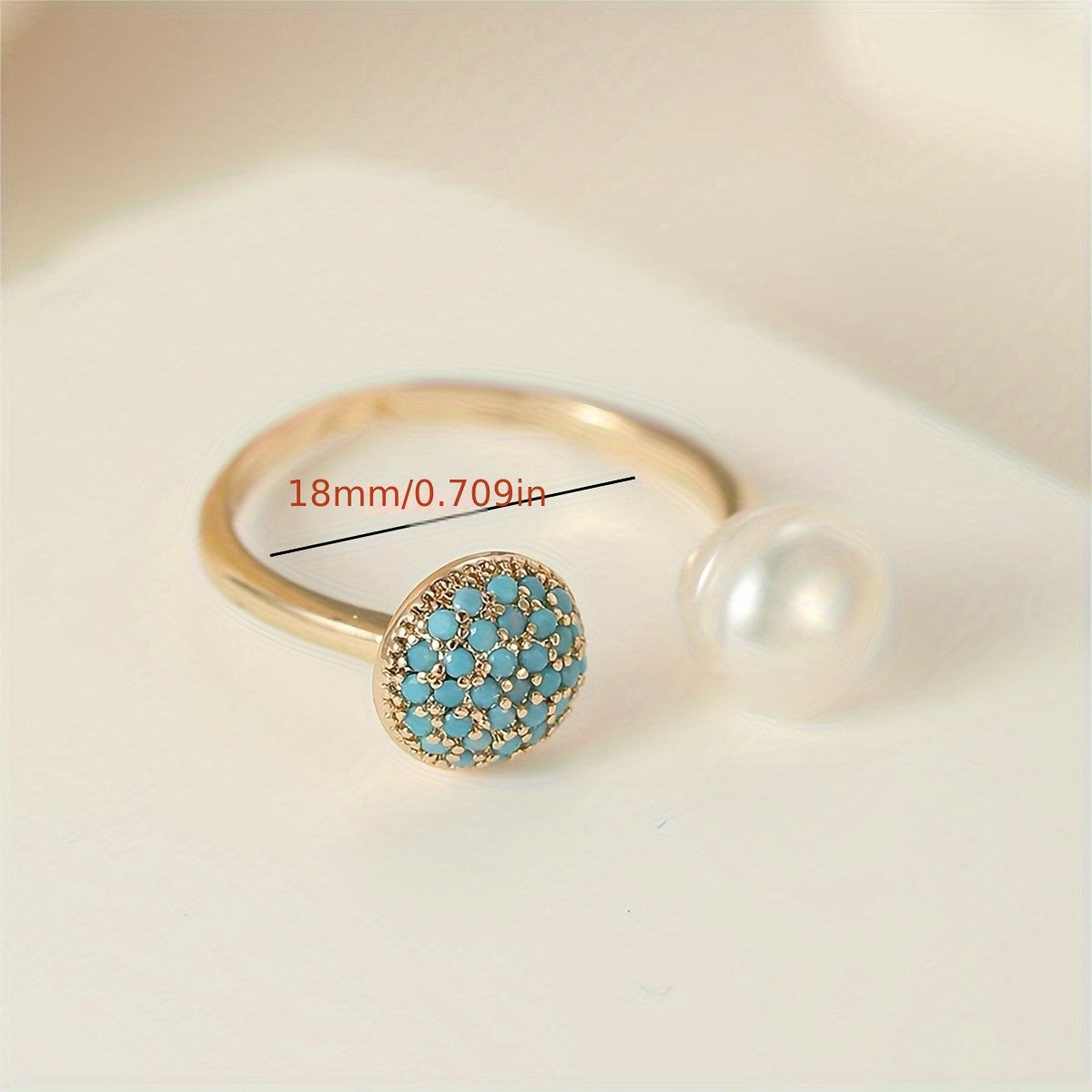 18k Boho Pearl Open Ring