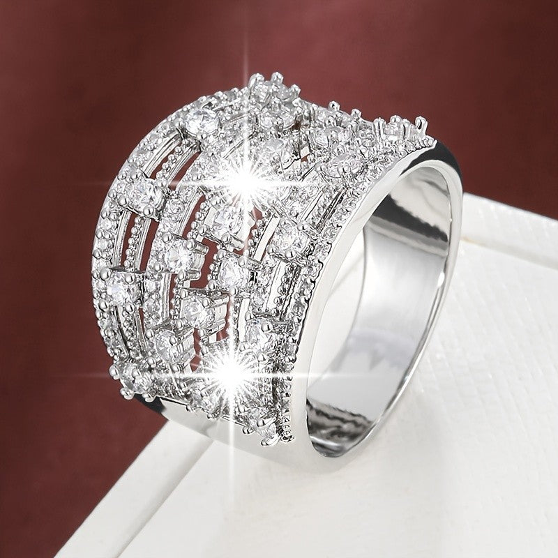 18k Geometric Zircon Ring