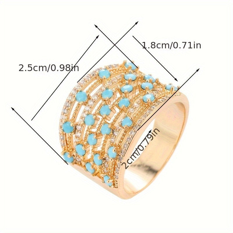 18k Geometric Zircon Ring