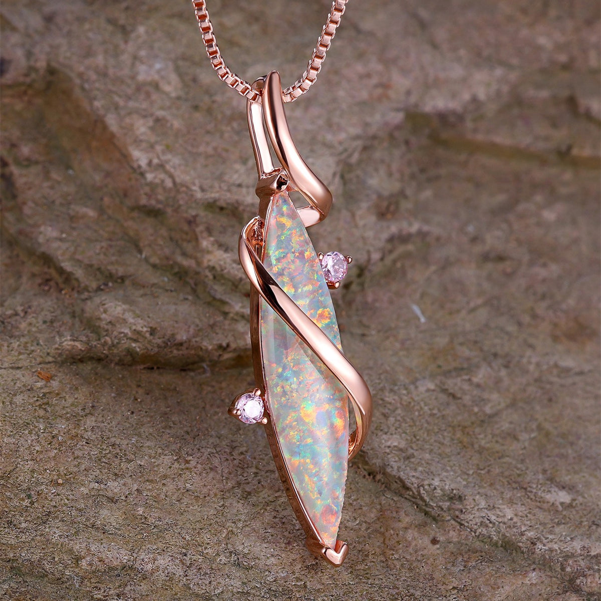 18k Iridescent Opal Necklace