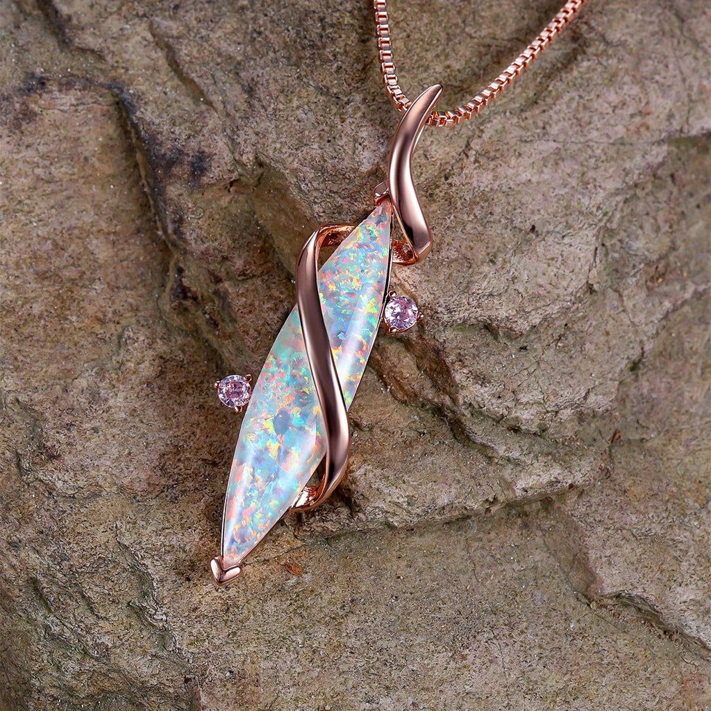 18k Iridescent Opal Necklace