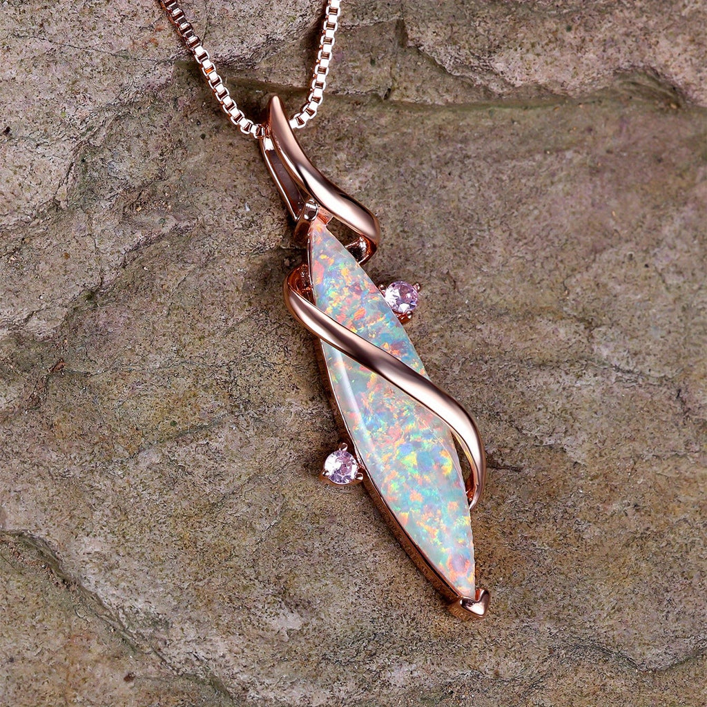 18k Iridescent Opal Necklace