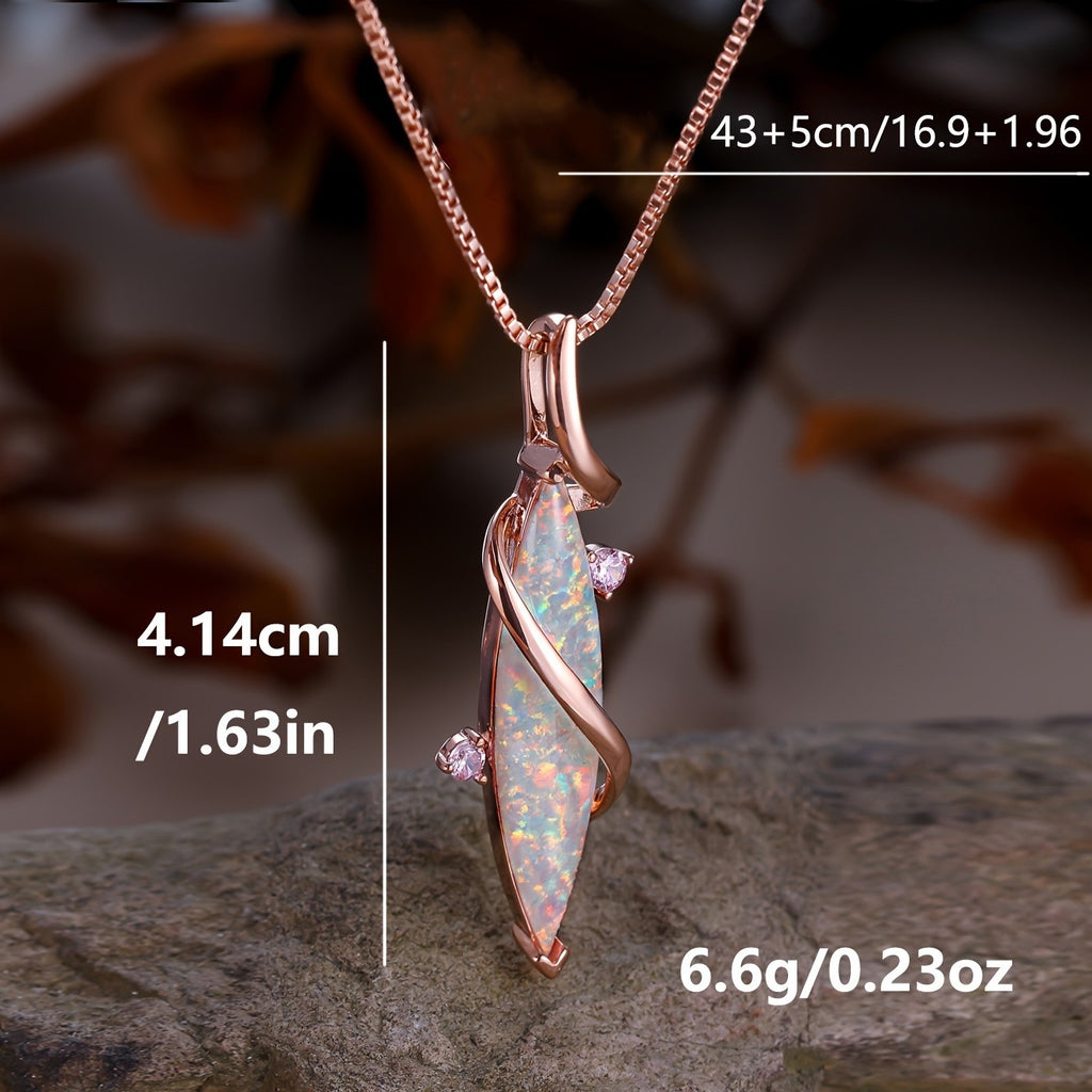 18k Iridescent Opal Necklace