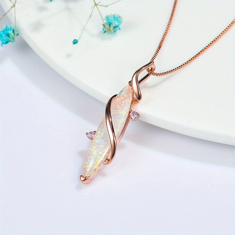 18k Iridescent Opal Necklace