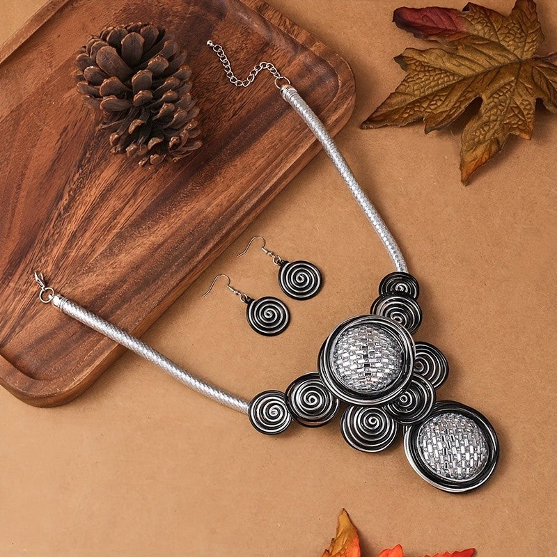 2PC Geometric Spiral Jewelry Set