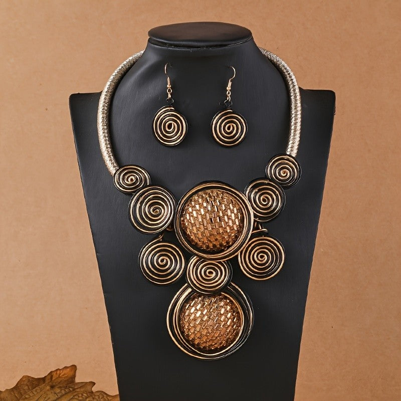 2PC Geometric Spiral Jewelry Set