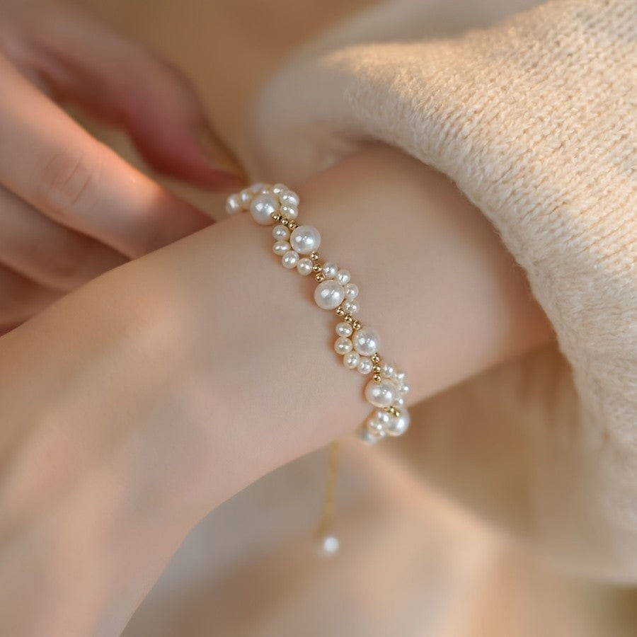 Dainty Pearl Cluster Bracelet
