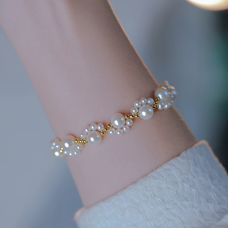 Dainty Pearl Cluster Bracelet