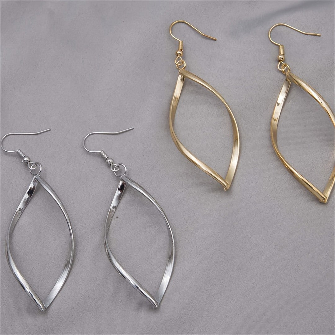 18k Elegant Leaf Drop Earrings