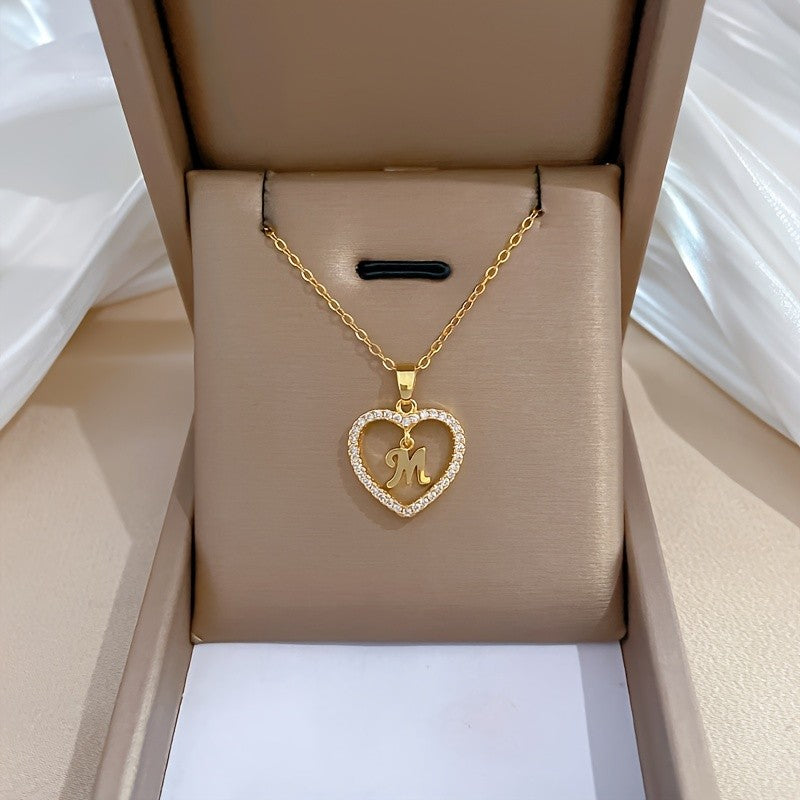 18k Initial Heart Necklace