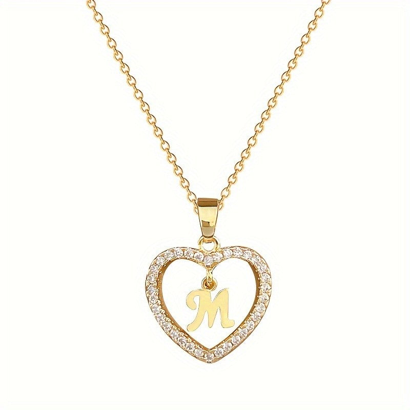 18k Initial Heart Necklace