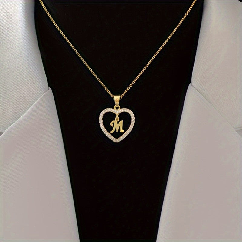 18k Initial Heart Necklace