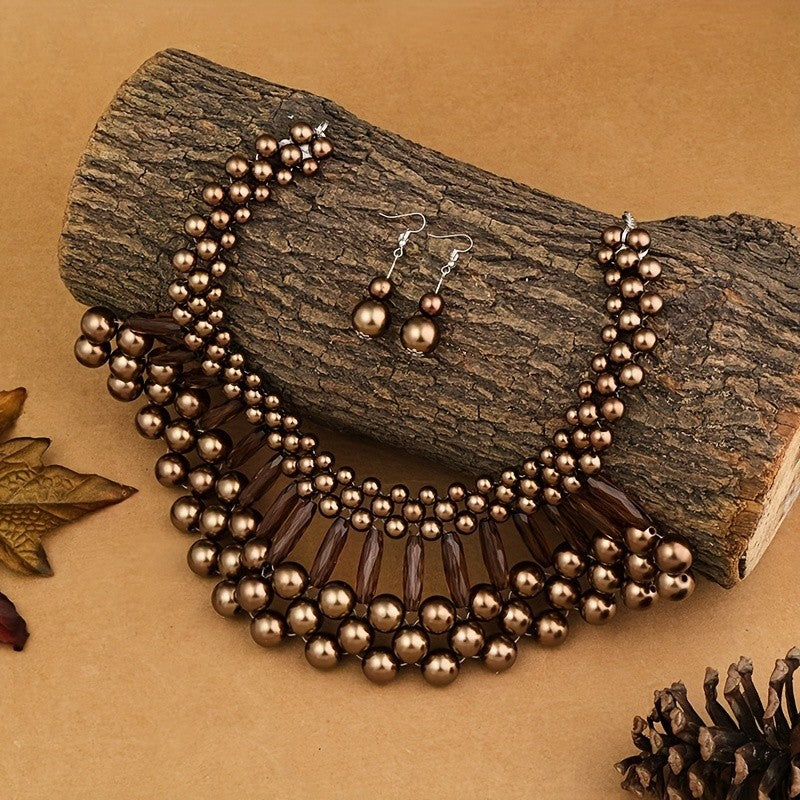 Vintage Boho Beaded Jewelry Set