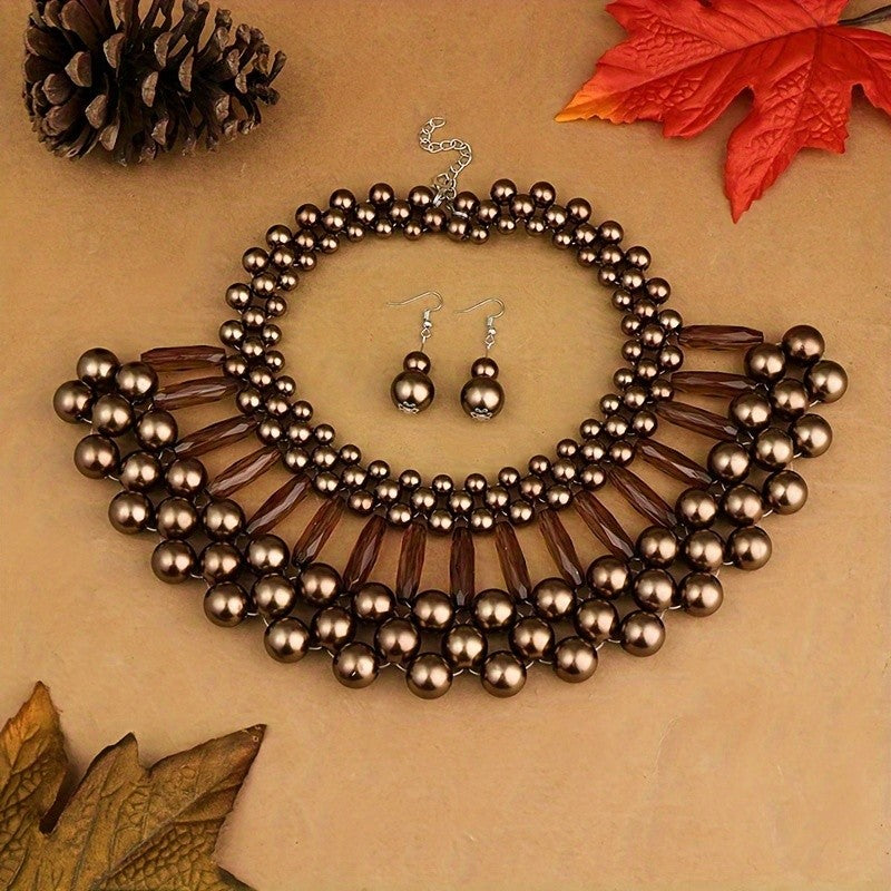 Vintage Boho Beaded Jewelry Set