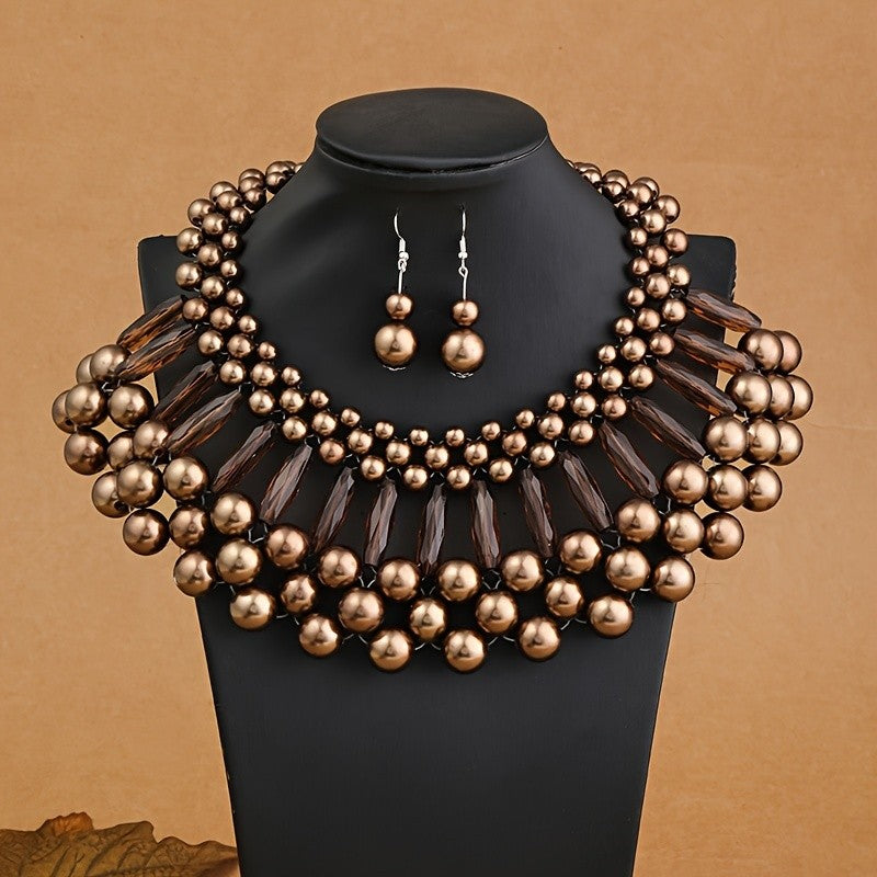 Vintage Boho Beaded Jewelry Set