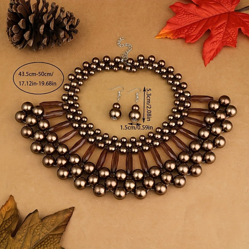 Vintage Boho Beaded Jewelry Set