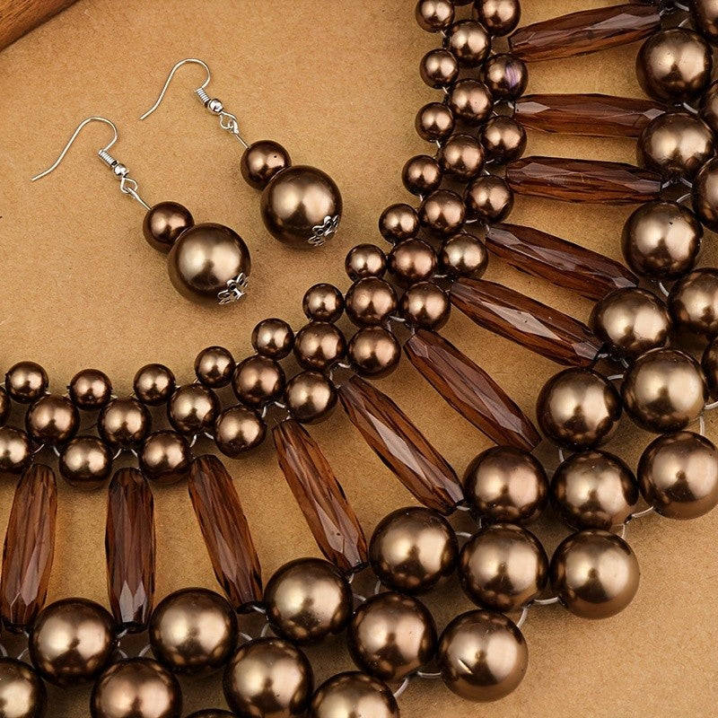 Vintage Boho Beaded Jewelry Set