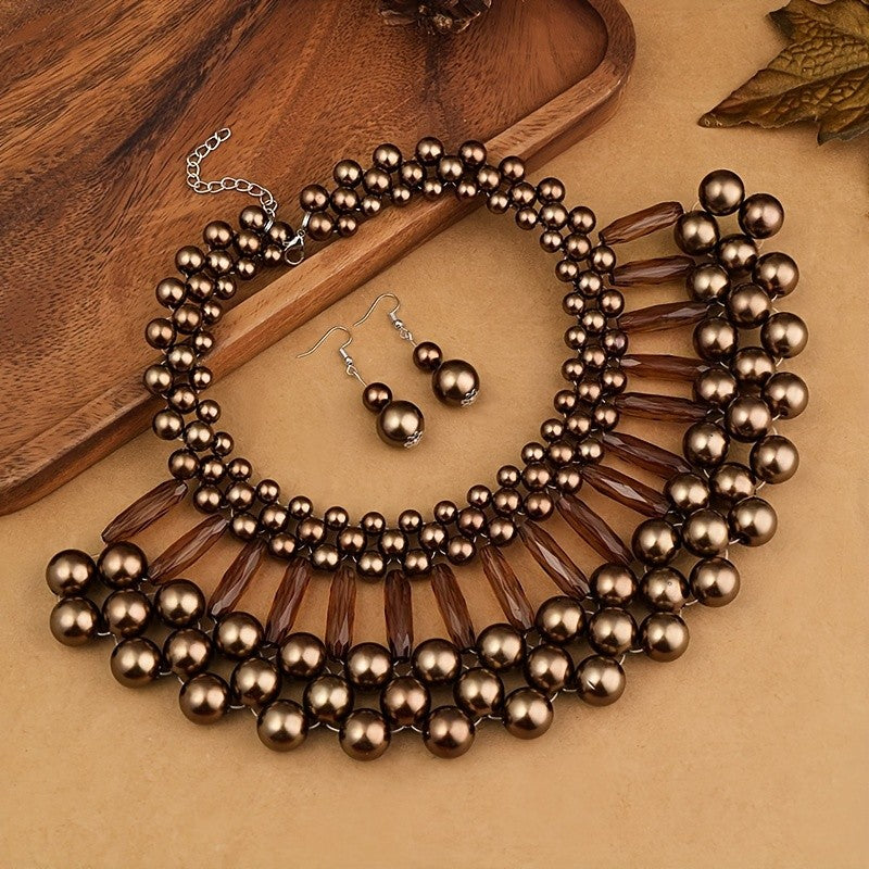 Vintage Boho Beaded Jewelry Set