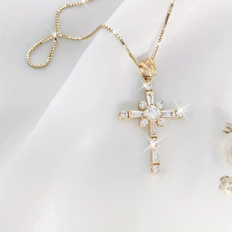 18k Vintage Cross Necklace