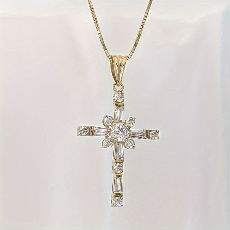 18k Vintage Cross Necklace