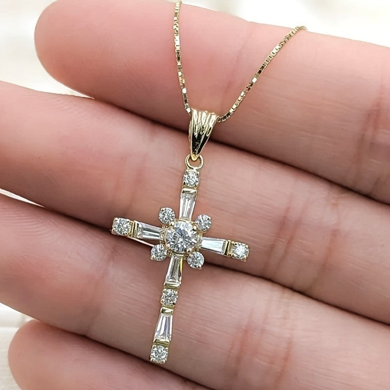 18k Vintage Cross Necklace