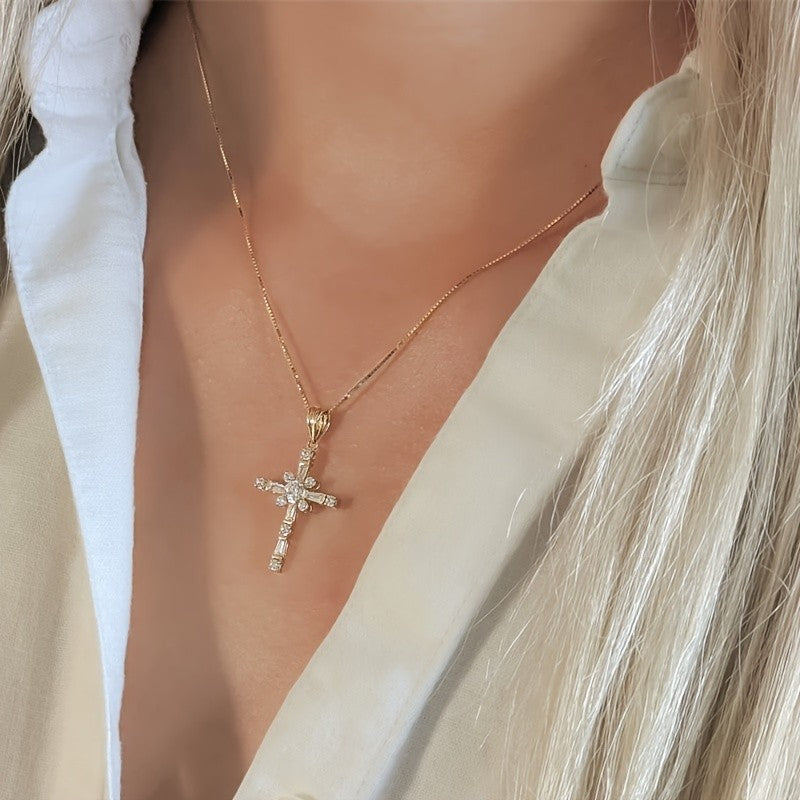 18k Vintage Cross Necklace