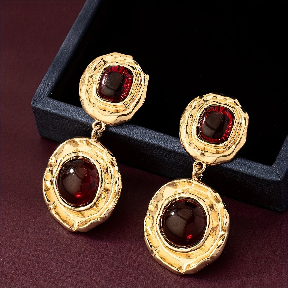 18k Elegant Gem Drop Earrings