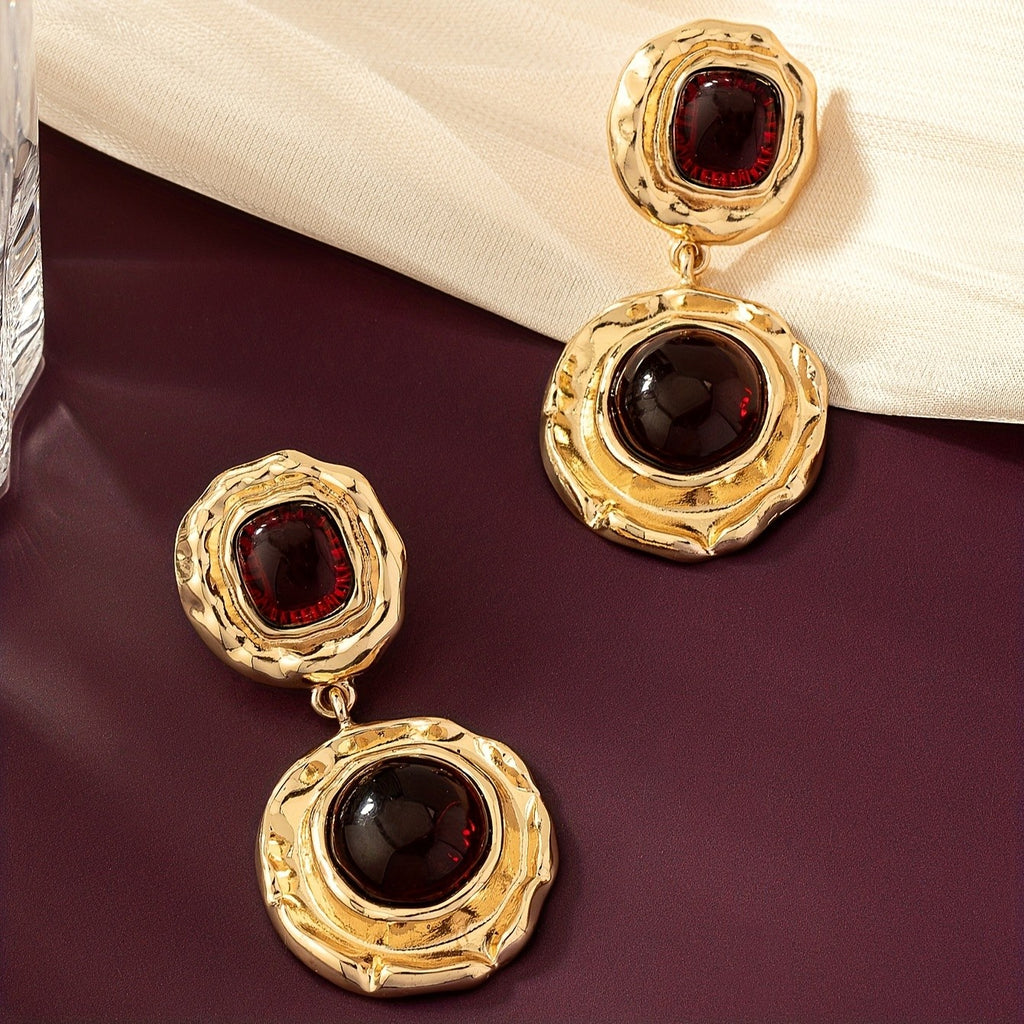 18k Elegant Gem Drop Earrings
