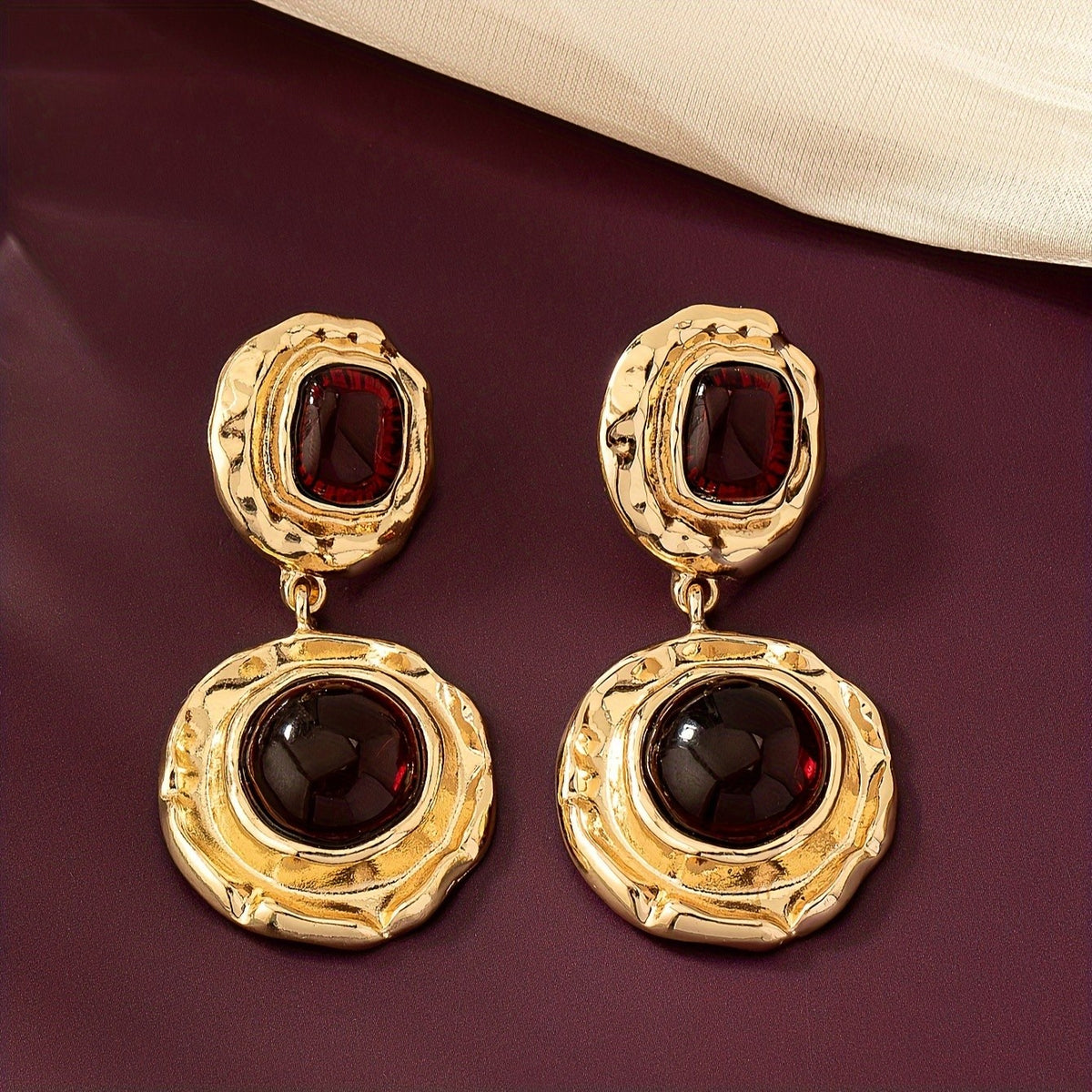 18k Elegant Gem Drop Earrings