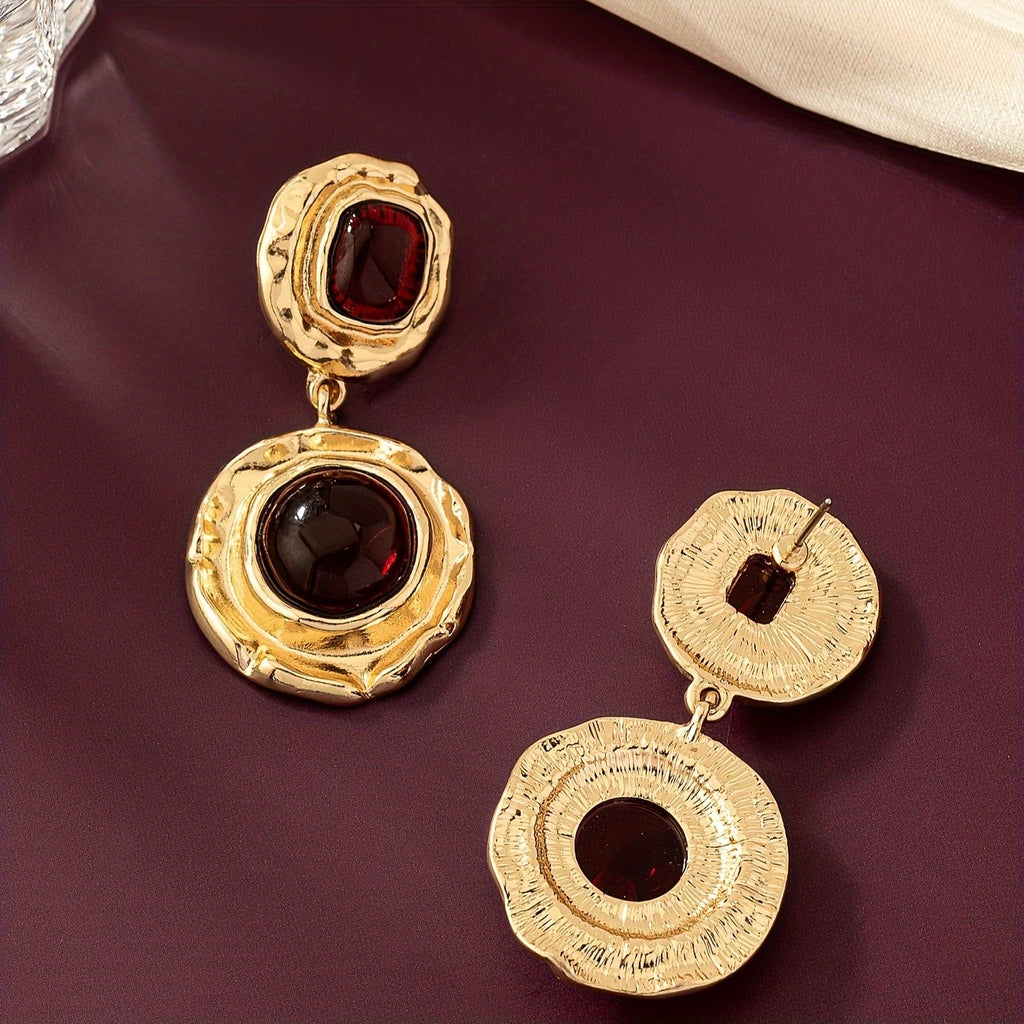 18k Elegant Gem Drop Earrings