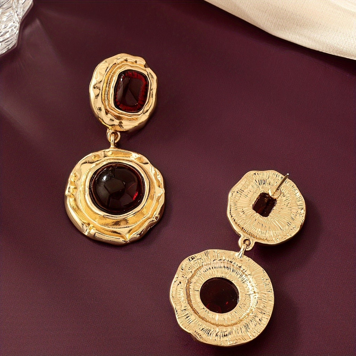 18k Elegant Gem Drop Earrings