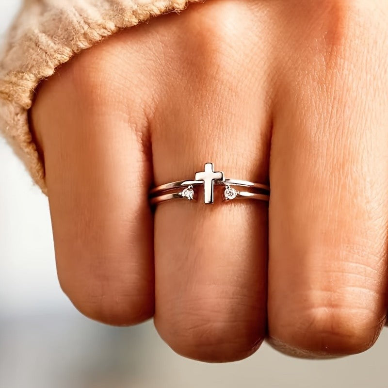 Dainty Cross Ring