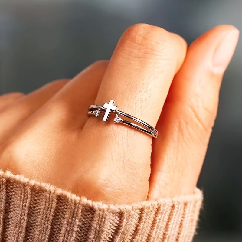 Dainty Cross Ring