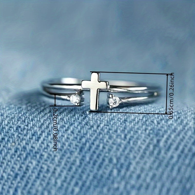 Dainty Cross Ring