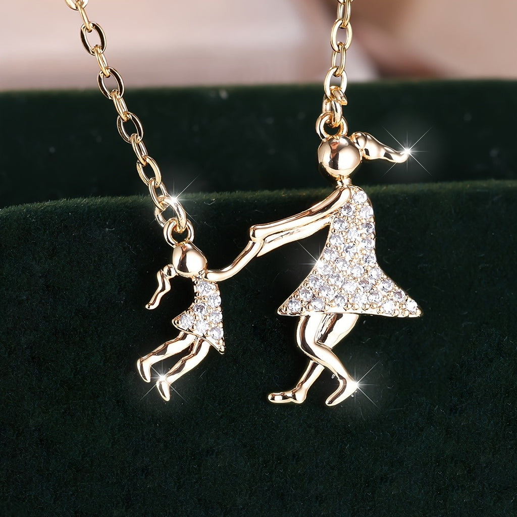 14k Elegant Mother Daughter Necklace
