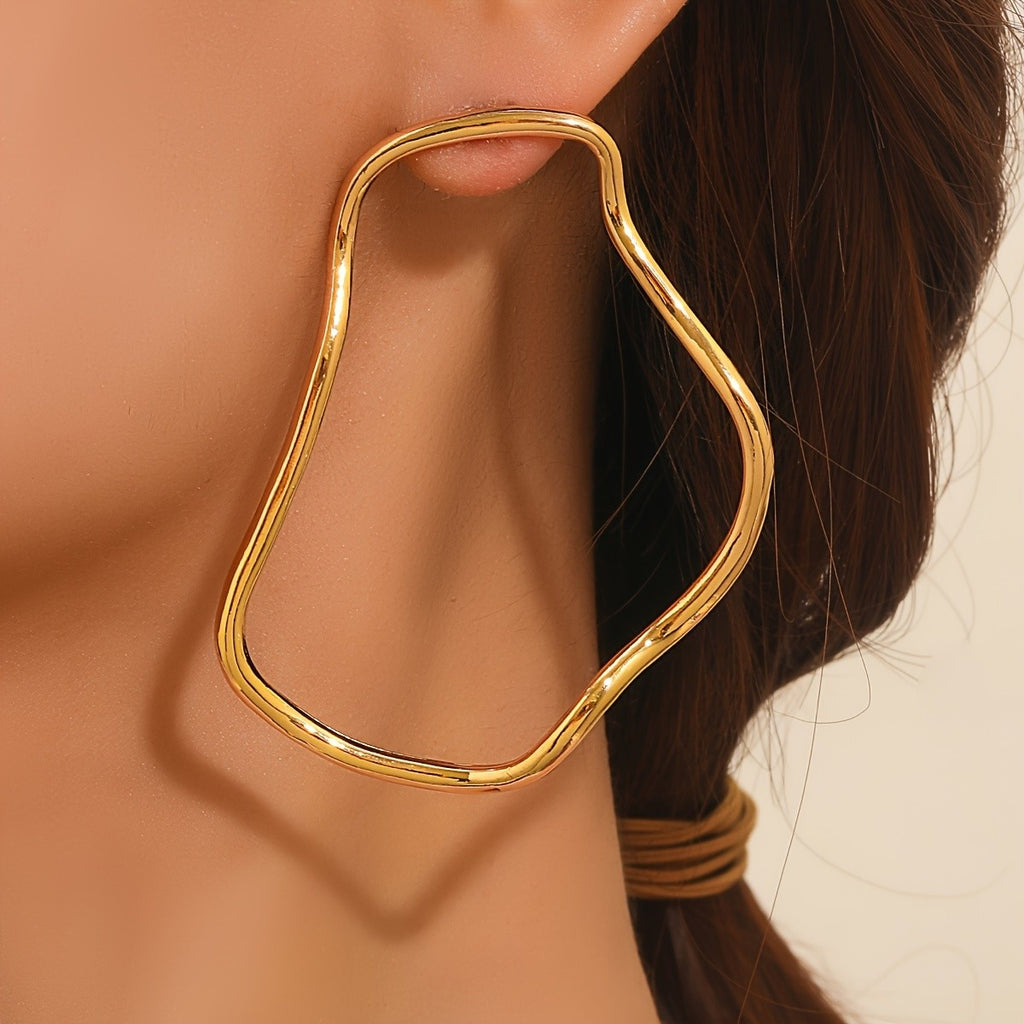 18k Elegant Geometric Hoop Earrings