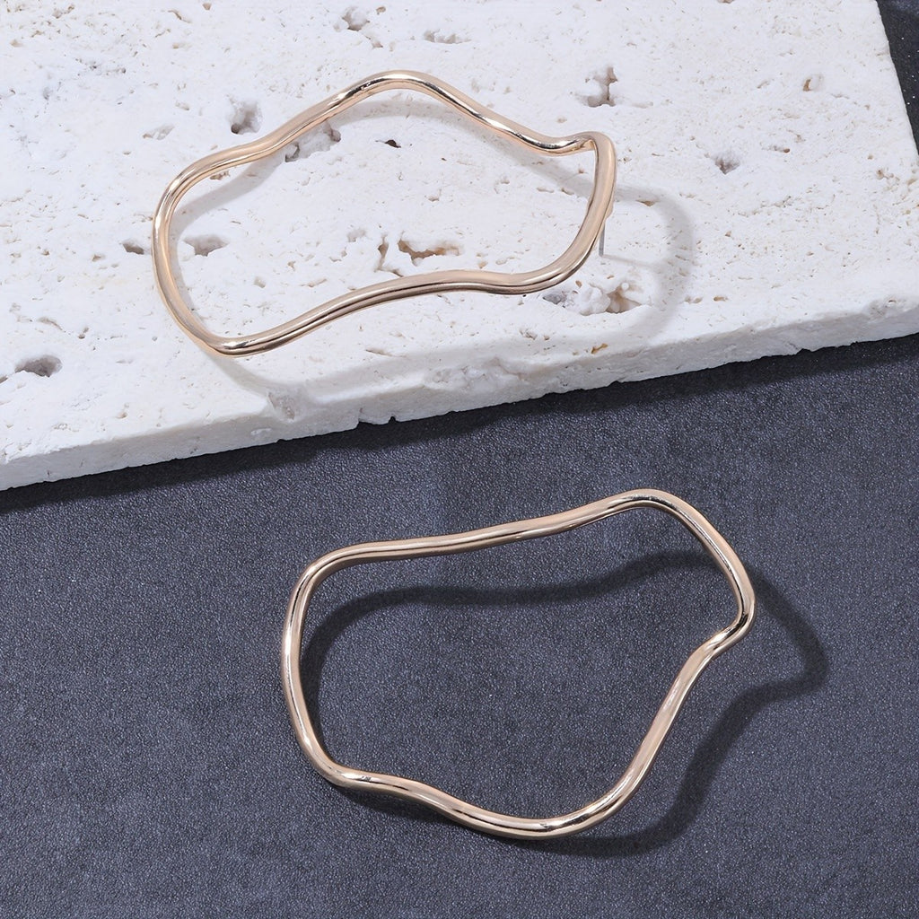 18k Elegant Geometric Hoop Earrings