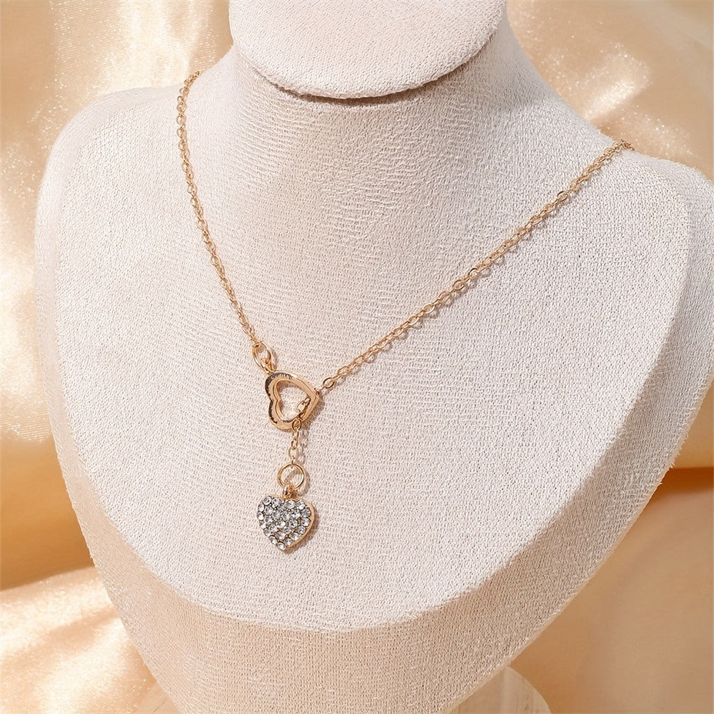 Dainty Crystal Heart Y-Necklace