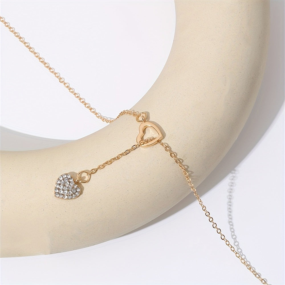 Dainty Crystal Heart Y-Necklace