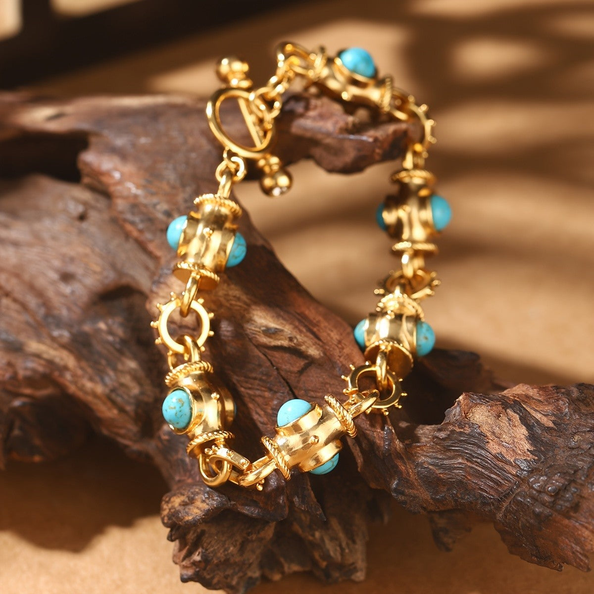 18k Vintage Turquoise Bracelet