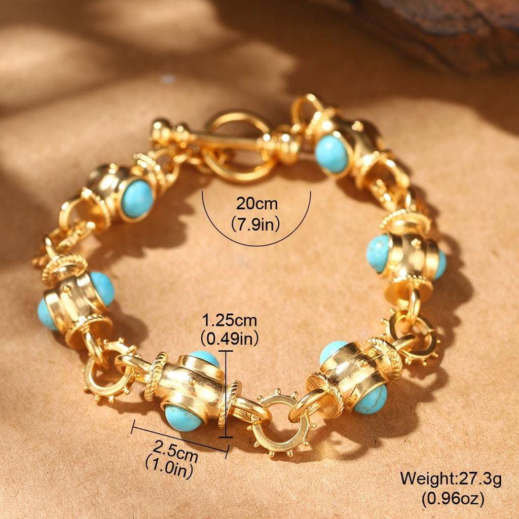 18k Vintage Turquoise Bracelet