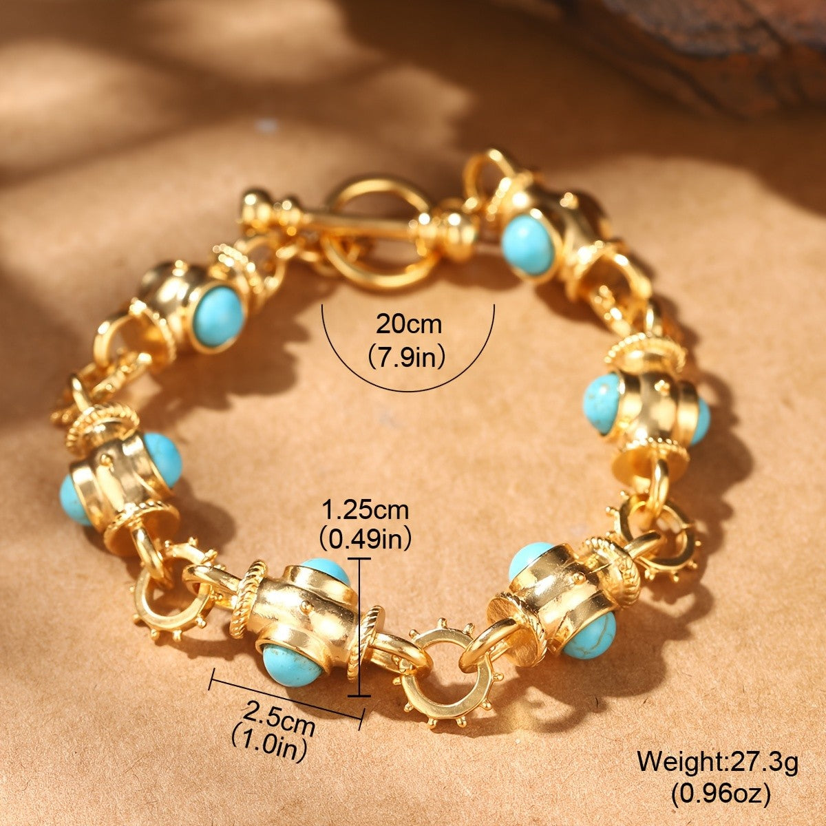 18k Vintage Turquoise Bracelet